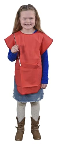 School Smart - 86520 Vinyl Art Smock Apron, 22 x 16 Inches, Red