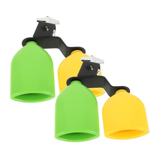 NULYLU Plastic Percussion Musical Instruments 2pcs Wooden Fish Cowbells Mount for Drum Kit Craft Bells