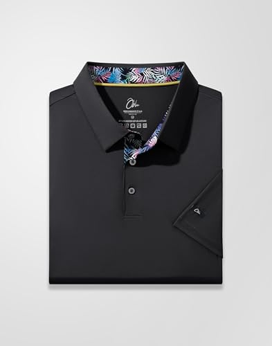 Image of Obla Mens Golf Shirt Short Sleeve Dry Fit Moisture Wicking Performance Athletic Casual Work Collared Polo Shirts for Men