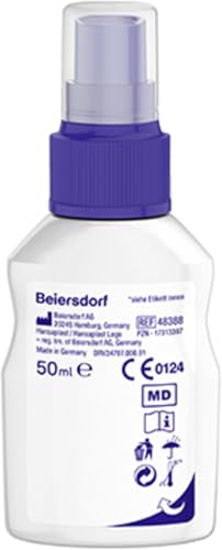 Hansaplast Wundspray (50 ml), zur antiseptischen Wundreinigung durch mechanische Spülung, Spray schützt vor Wundinfektionen, farblos und besonders hautfreundlich