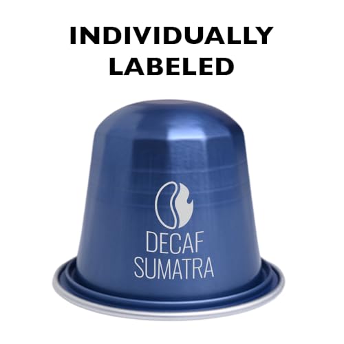 Image of Fresh Roasted Coffee, Sumatra WP Decaf Espresso Capsules for Nespresso OriginalLine, Medium, Single-Origin, Kosher, 60 Recyclable Aluminum Capsules