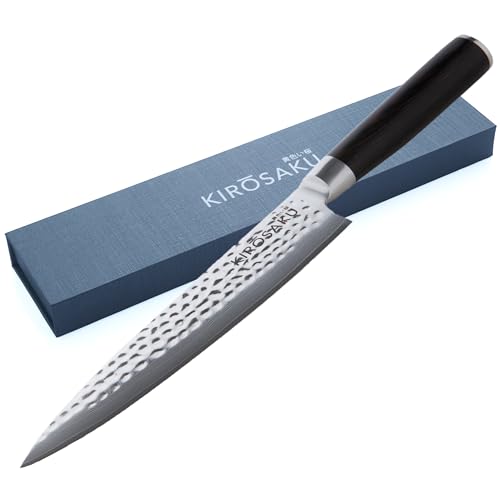 Kirosaku Japanisches Messer - 20cm Santoku Damast Küchenmesser aus 67 Schichten Damaststahl - Scharfes Profi Küchenmesser mit Ergonomischem...