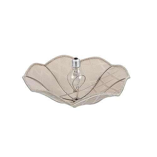 Image of Aspen Creative 39006A Ceiling Clip-on Lamp Shade, Transitional Design in Ivory with Diamond Lattice Pattern, 13 inch Diameter x 5 inch Height