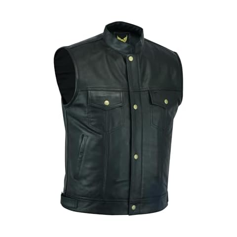 Leatherick SOA Genuine Leather Biker Vest Cover