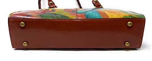 Image of Patricia Nash Leather Calvi Satchel, Watercolor Butterfly