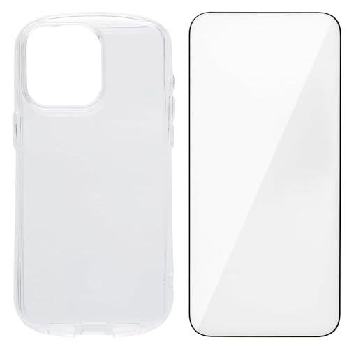 iFace Look in Clear iPhone 15 Pro Max ケース クリア ガラスフィルム 光沢 セット【アイフェイス アイフォン15プロマックス 保護フィルム 強化ガラスフィルム 透明 耐衝撃 クリアケース 韓国 ストラップホール】