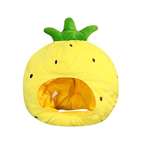 Chapeau de déguisement ananas ajustable en peluche douce pour adulte