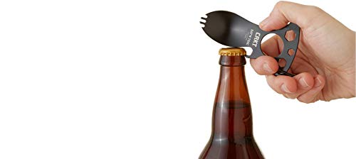 CRKT Eat'N Tool Outdoor Spork Multitool: Durable and Lightweight Metal Multi-Tool for Camping, Hiking, Backpacking and Outdoors Activities, Black 9100KC - Thumbnail 5