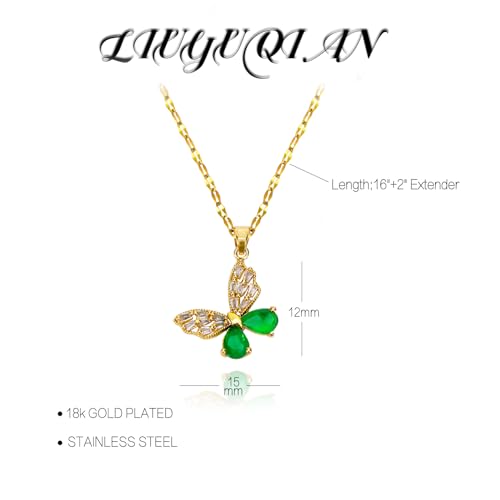 Gold Butterfly Necklace for Women - Dainty Gold Pendant Necklaces Cubic Zirconia Necklace, Butterfly Jewelry Gifts for Women, Teen Girls4