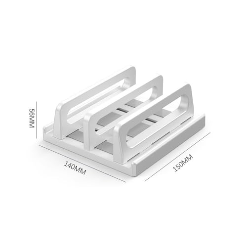 Support pour ordinateur portable 4 en 1 vertical rangement stable blanc bureau - 2