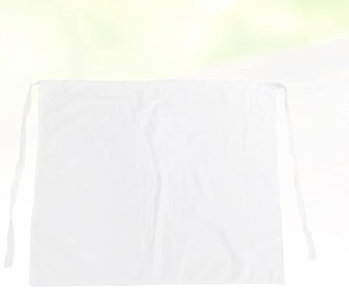 Miniatura 3 de CALLARON Delantal de camarera de algodón, delantales de algodón unisex, delantales blancos de algodón para hombres y mujeres, delantales de cocina