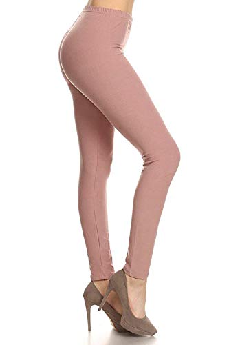 Image of Leggings Depot Women's High Waist Leggings Soft 1 inch Waistband Solid Pants - Regular, Plus, 1X3X, 3X5X