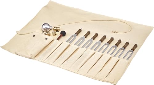 Sacoche enroulable pour diapason en textile robuste avec compartiments individuels