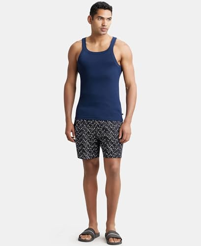 Image of Jockey NY07 Men's Super Combed Cotton Satin Weave Printed Boxer Shorts with Side Pocket