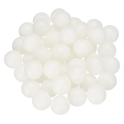 uxcell 50pcs Nylon Bearing Balls 5/8" Solid Plastic Balls, G1 Precision Bearing Ball Frosted Surface, White