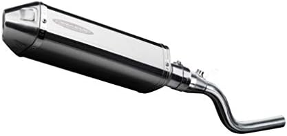Delkevic De-Cat Aftermarket Slip On compatible with Kawasaki KLX250 Stubby 13" Stainless Steel Tri-Oval Muffler Exhaust 09-16