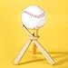 Honoson Baseball Stand Holders Balls Display Bat Wooden Stand Holder Display Centerpieces Tables for Baseball Sports Lover(1 Pack)