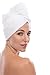 TexereSilk Women's Towel Wrap - Rayon Cotton Blend Spa Wrap Set (The Waterfall, Natural White, Small/Medium)