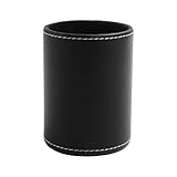 Porte-stylo en pu pour bureau - conception de forme ronde simple avec une texture confortable assurera sa praticabilité et sa popularité enfants ou adultes, porte-stylo en cuir pu