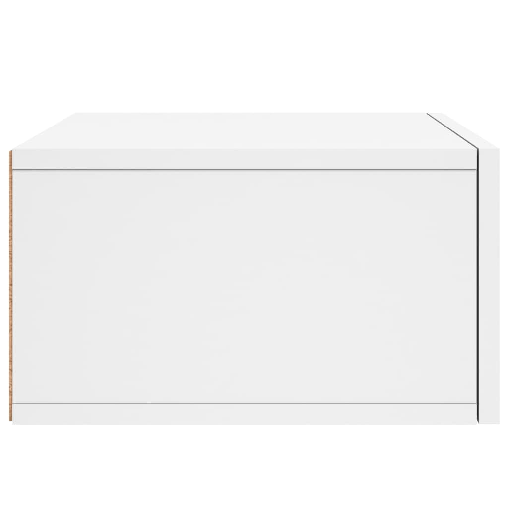 Wand-Nachttisch 2er Set Weiß 35x35x20 cm Schwebendes Nachtregal