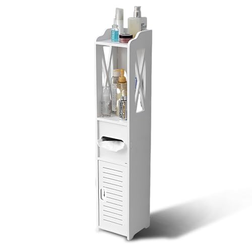 La mejor selección de Muebles de baño , tabla con los diez mejores. 44 Portarrollos De Papel De Baño, Gabinete de Almacenamiento para Inodoro, Gabinete de Almacenamiento pequeño para Espacios pequeños, Armario de baño Impermeable, fácil de...