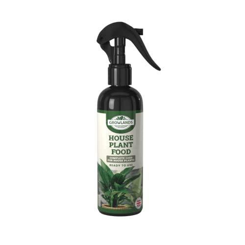 Growlands Indoor House Plant Food - 300 ml - Indoor Plant Liquid Spray Fertilizer - Designed For Use on All Indoor Plants - Fertilizer for Indoor Plants - Ready to Use Mist Spray