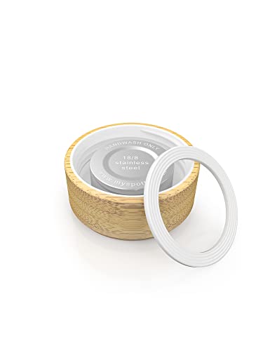 spottle® Tapa de acero inoxidable o bambú - Tapa de repuesto para botellas de cristal - Tapa de metal para botellas de vidrio - Tapa de madera para botellas de agua Cover