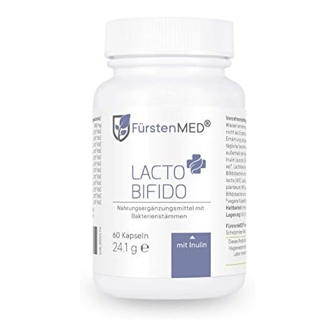 FürstenMED® Lacto-Bifido - Probiotika Lactobacillus Rhamnosus mit Pflanzliches Inulin - Kulturen Komplex - Vegane Kapseln mit Bifidobakterien - 17,4 Milliarden KBE Darmbakterien Cover