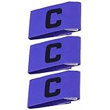 Mipcase 3 Pièces Bandes de classement des Joueurs de Football Brassard de brassards de Jeux Foot Jeux de Football brassards Insigne de Nylon Blue