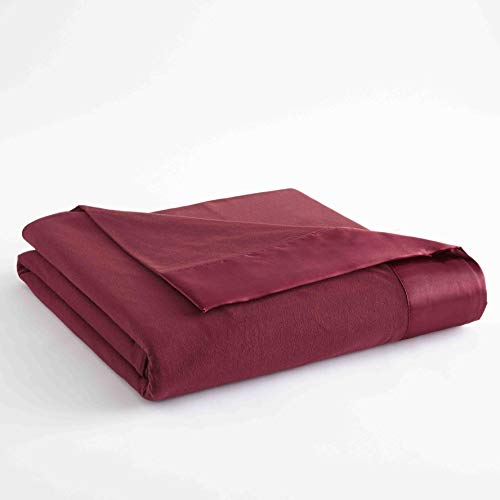 Weekly Top Sale Shavel Home Products All Seasons Year Round Sheet Blanket with Satin Hem, King, Wine