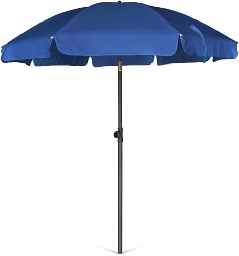 AMMSUN Patio Umbrella, 6.5 ft Outdoor Table Umbrella with Tilt Steel Pole, UPF50+ Protection, Great for Outdoor Garden Backyard, Navy Blue