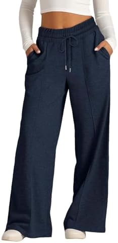Girls Oversized Wide Leg Sweatpants Drawstring Kids Baggy Straight Leg Track Pants Casual Plain Pockets