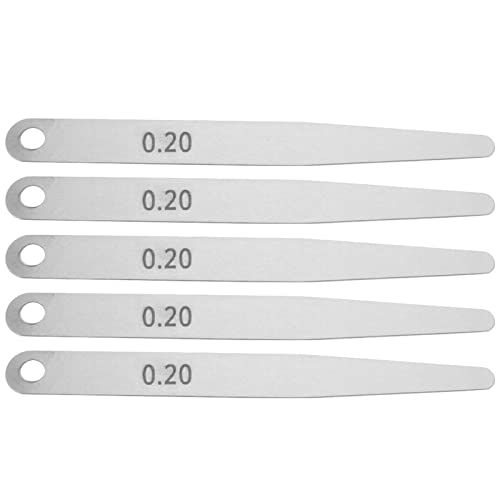 Tomotato 5 Blades Feeler Gauges, Stainless Steel Thickness Gauges Tapered Feeler Gauge Set for Measuring Gaps Width or Thickness (0.2)