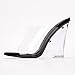 Women's Clear Wedge Heels - 4 Inch Open Toe Chunky Heels with Transparent Upper & Genuine Leather Sole | Slip-On Comfortable Dress Shoes | Fashion Platform Sandals (Lemonade.A) - Black 9