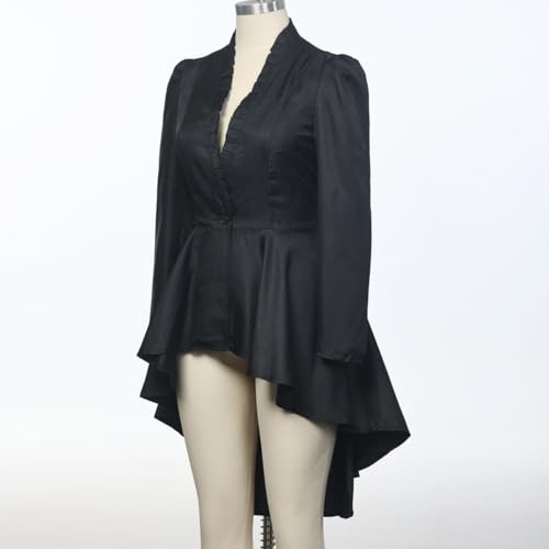 CAMDOM Women's Victorian High Low Jacket Coat Jacket Steampunk Gothic Long Sleeve Tailcoat4