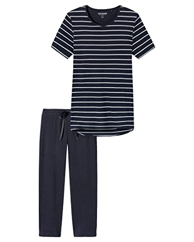 Schiesser Damen Schlafanzug Marine (52) 36