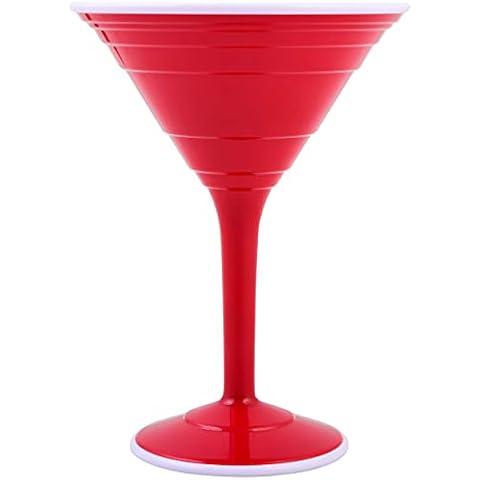 Red Cup Living Plastic Cocktail Glasses - Plastic Martini Glasses Party Cup in Classic Red Cup Style - 12 oz - Dishwasher Safe - Perfect for Patio Parties, BBQs, and Camping Cover