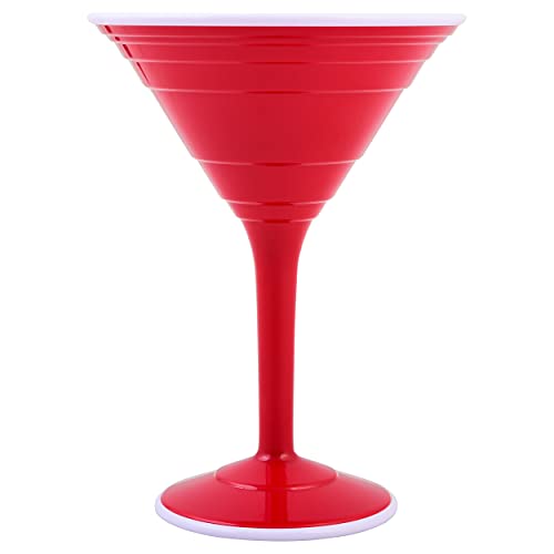 Red Cup Living Reusable Plastic Cocktail Glasses, 12 oz Red Plastic Cocktail Cups | Red Cup Style Plastic Martini Glasses, BPA Free Margarita Cups | Dishwasher Safe Plastic Cocktail Cups - Set of 1