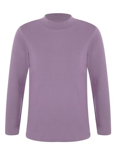 YiZYiF Kids Girls Thermal Underwear Undershirts Solid Color Mock Neck Shirts Baselayer Gym Workout Active Top