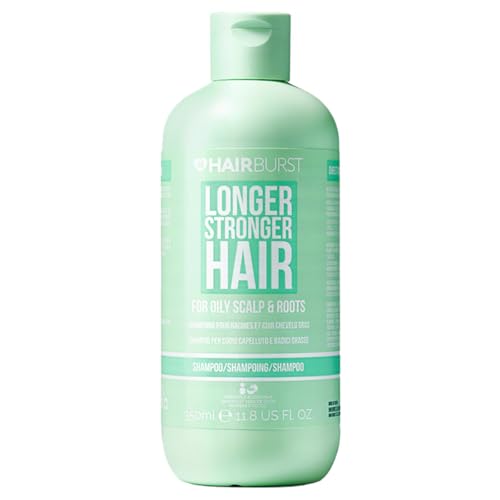 HAIR BURST Champú Cabello Graso–Purificante, Equilibrante e Hidratante – Aroma Tropical Coco y Piña–Estimula Crecimiento y Reduce Caída–Sin SLS, Siliconas ni Parabenos–350 ml–Fabricado en Reino Unido