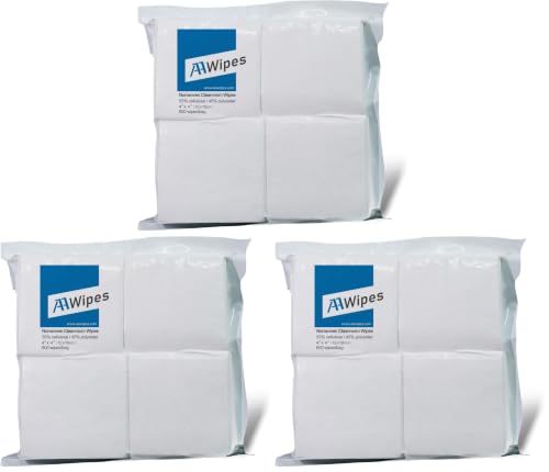 Image of AAwipes Cleanroom Wipes Lint Free Wipes 4 inch x 4 inch Cellulose /Polyester Blend (4 inch x 4 inch-600 Pcs) Nonwoven Wipers (NW06804) (Pack of 3)