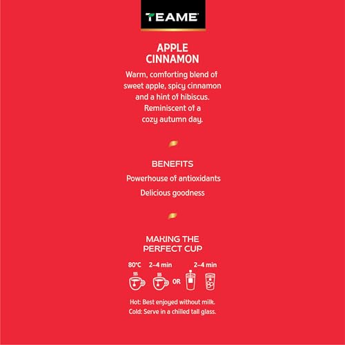 TE-A-ME Apple Cinnamon Tea - 25 Tea Bags | Fruit Tea Bags | Non Caffeine Tea | Sugar Free