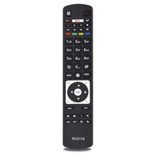 Riry Universalfernbedienung Telefunken RC5118 für Fernbedienung Telefunken Fernseher Digihome/Alba/Polaroid/FINLUX/Bush/Hitachi/ Smart TV mit Net und YTb – keine Einrichtung erforderlich