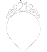 Konsait 21st Happy Birthday Rhinestone Headband Tiara, 21st Birthday Tiara Crown Headband for Gir...