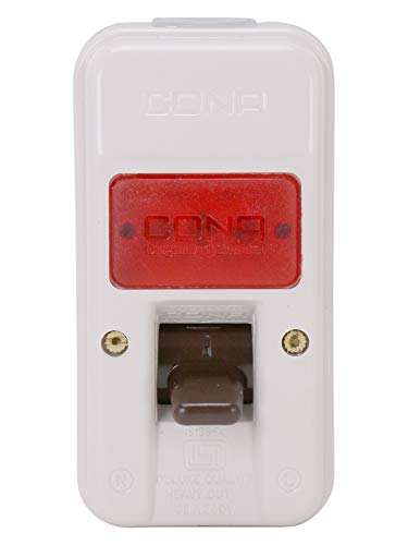 Image of CONA 2381 ISI Mark Gold Surface D.P. Switch 32 Amperes with Indicator 240V Milky White Heavy Duty Double Pole switch (Single Pack)|D.P. Switch Surface|Electricial part|Durable D.P Surface, Large
