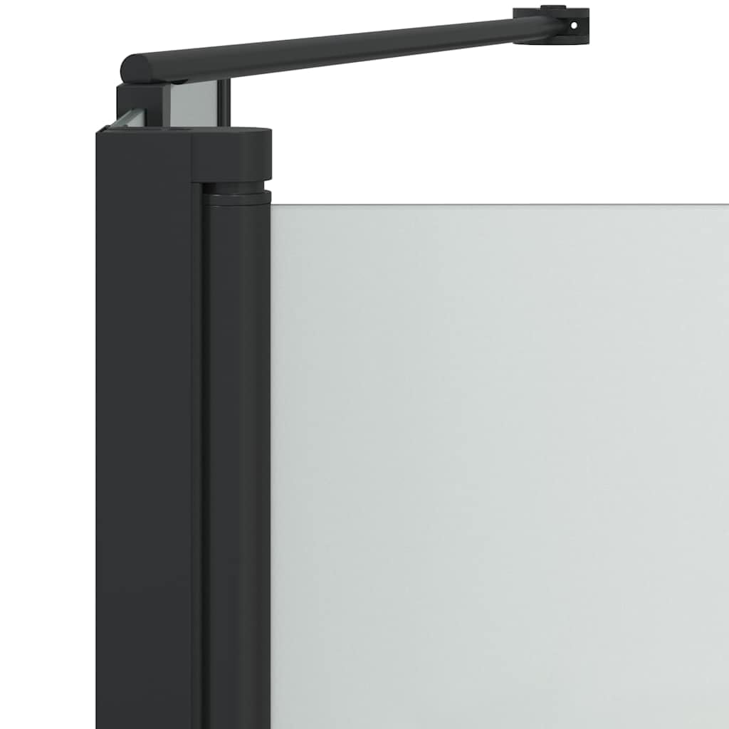Parasol łazienkowy czarny szkło bezpieczne 120 x 68 x 130 cm, 4 mm, z profilem aluminiowym, regulowany od 61,5 do 67 cm, do wanny, prysznica, ochrona przed pryskaniem