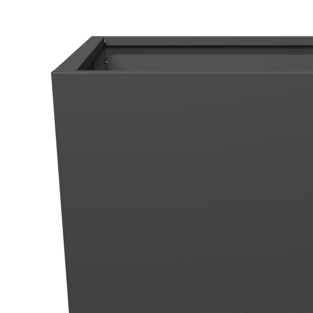 vidaXL Fioriere da Giardino 2 pz Nere 35x35x75 cm in Acciaio, fioriera, fioriera da Patio, Vaso Fiori da Esterni, fioriera da Esterno