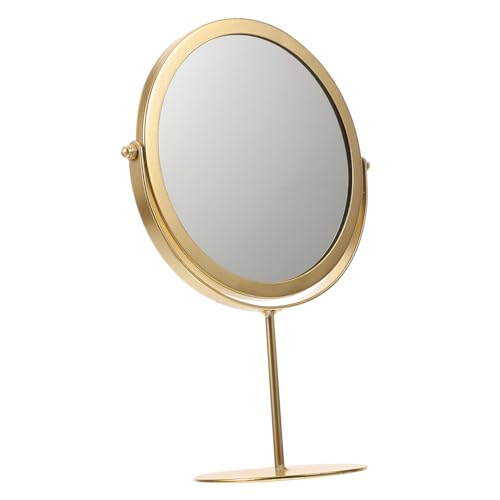 Espejo de Maquillaje Decorativo Redondo Dorado