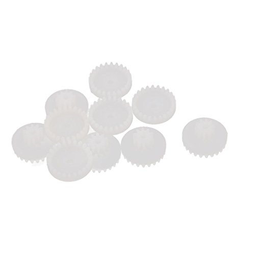 Aexit 10�̔����v���X�`�b�N���̃��{�b�g�������f���N���E���z�C�[���M�A13 mm�a(10 Pieces plastique blanc Modele Automatique Robot Couronne engrenages a roue 13mm
