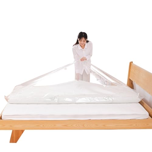 Large Vacuum Storage Bags Waterproof Sealable Vacuum Seal Mattress Bag with Zip Reusable Space Saver Bags for Mattress,Clothes, Compress Mattress By 85%, No Vacuum Pump (180x85cm)